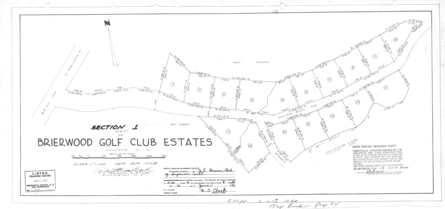 Section 1, Map of Brierwood Golf Club Estates